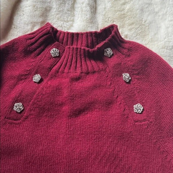 J. Crew Deep Red Knit Sweater - Picture 2 of 4